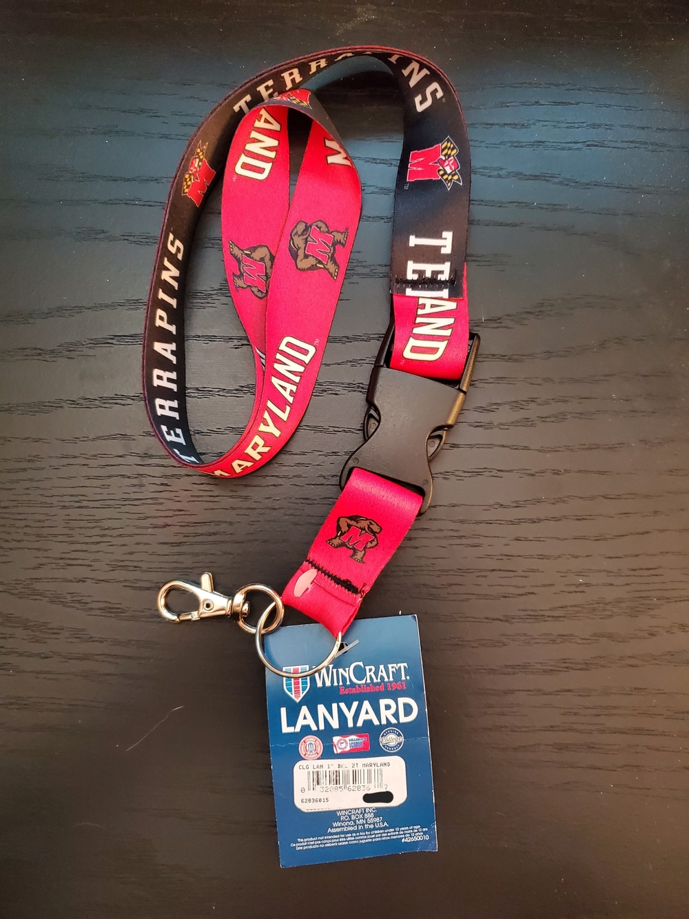 Wincraft Red & Black University Of Maryland Terrapins Team Lanyard UMD UMDCP